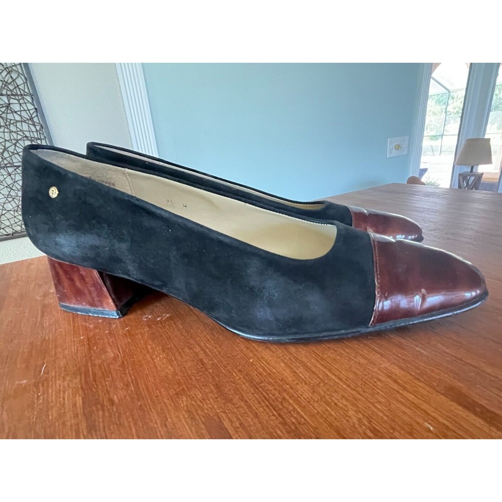 Etienne Aigner Pumps Dress Shoes Size 7.5  Two Toned Black & Brown